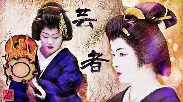 Beautiful Japan Geishiya 美しい日本の芸者さんをお絵描き Nodasntaのイラスト集 トイプードル愛犬 Ti Amo
