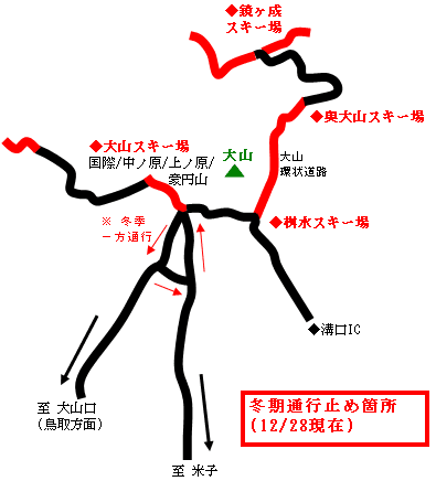 大山一体の道路