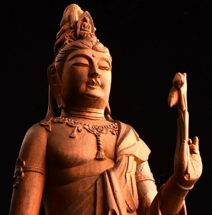 聖観音像(その3 大) 伝高村光雲刀 その7 - 夜噺骨董談義