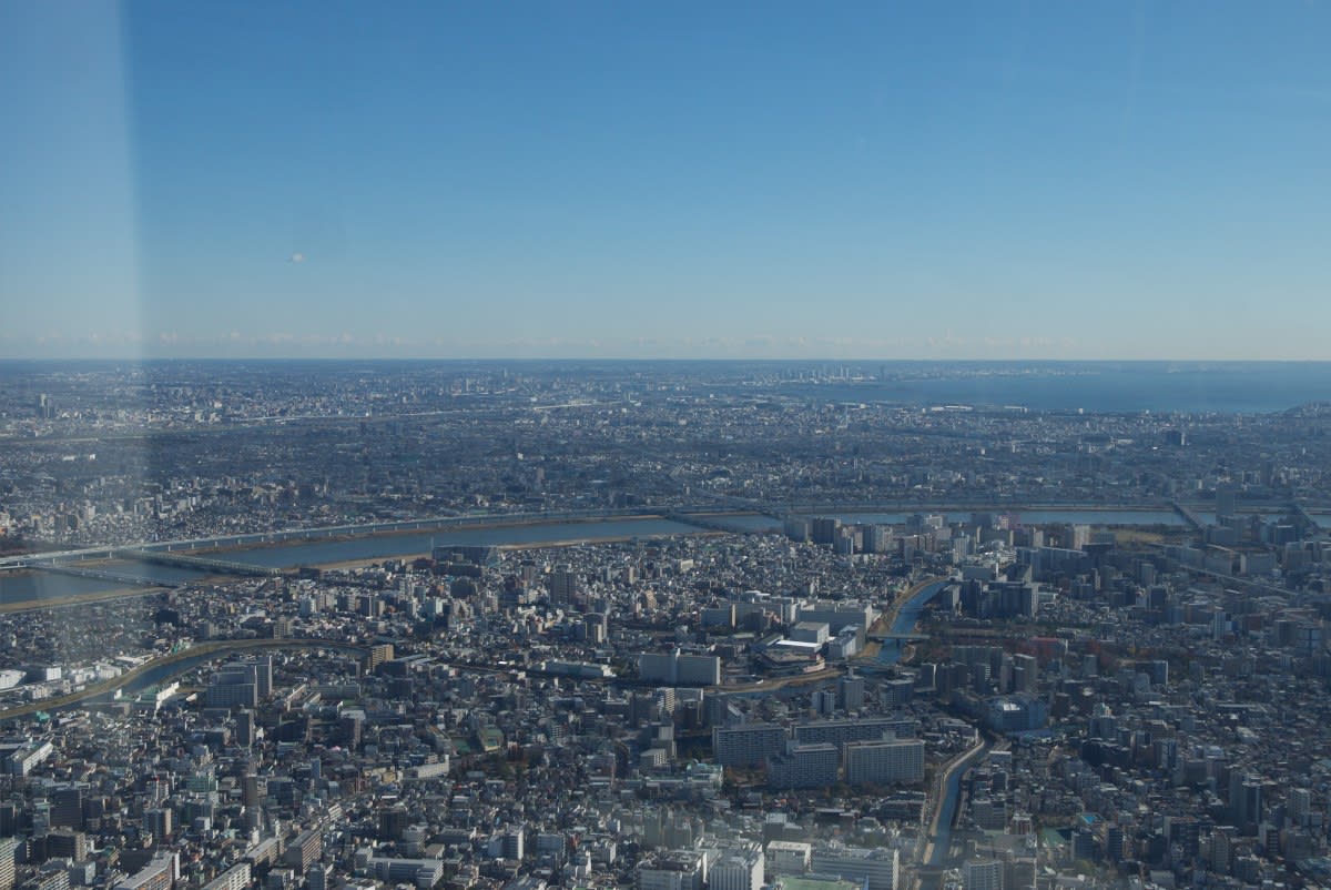 １２月の東京スカイツリー フロア４５０より南東 南方向 新小岩駅 舞浜駅 緑には 東京しかない