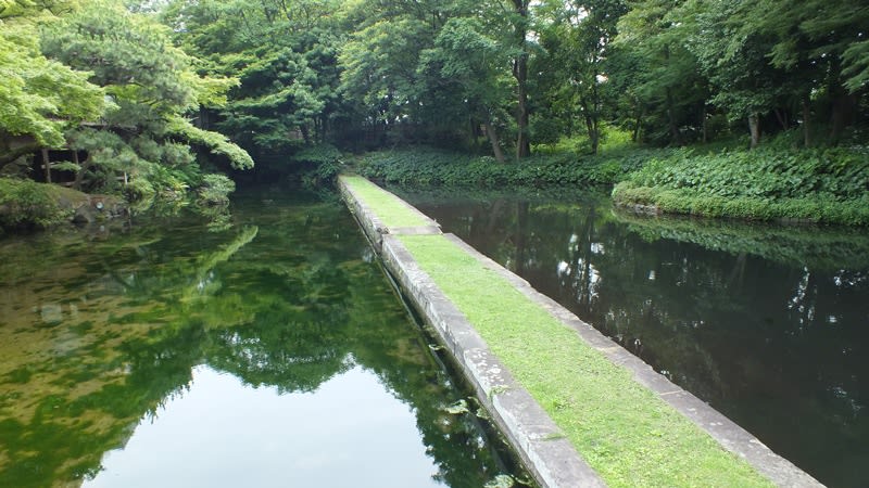 小石川後楽園の西湖の堤