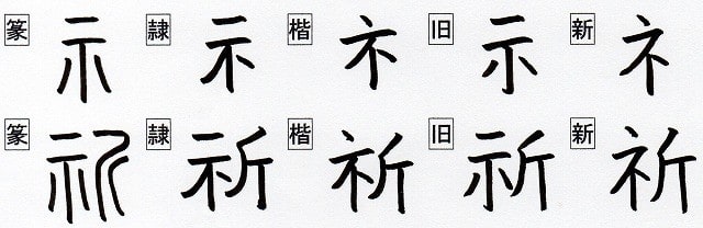 特殊化した部首 礻 しめすへん と 衤 ころもへん 漢字の音符