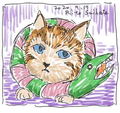 年9月17日猫イラストipad描き Ibispaint Applepencil Ipad使用 さいはてりとのギャラリー