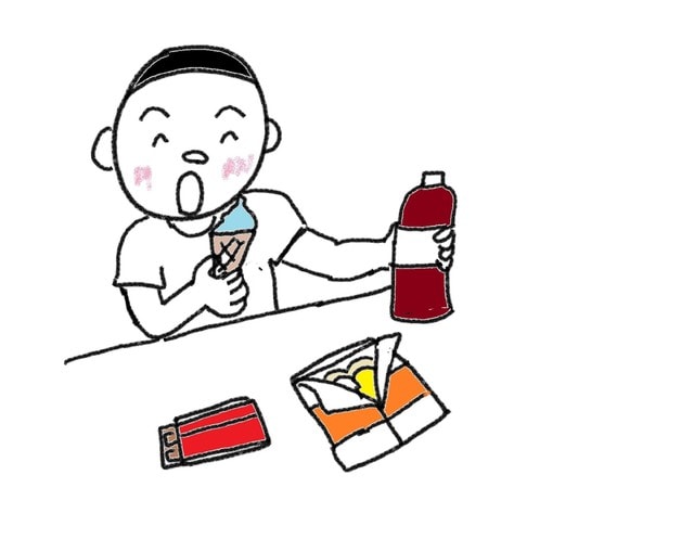 ぼくの一日 おやつを食べます スーザンの日本語教育 手描きイラスト