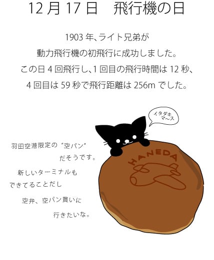 12月17日 飛行機の日 たろくろ記念日 12月17日 飛行機の日 たろくろ記念日