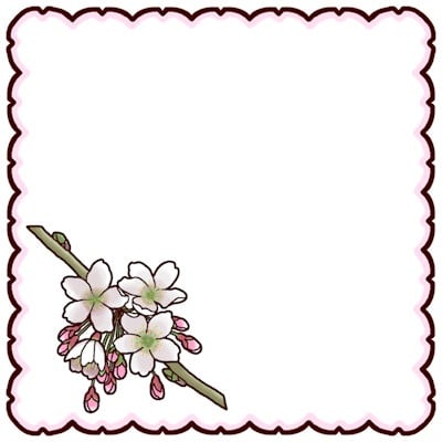 サクラ 桜 花 枠 ふきだし 素材屋イラストブログ