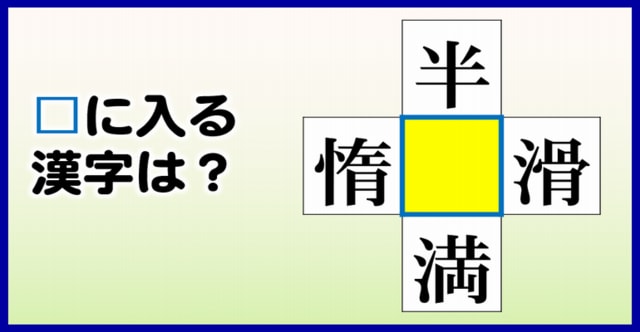 穴埋め漢字クイズ 4つの二字熟語を完成してください 問 クイズどうでしょう