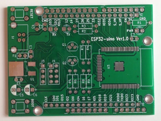 ESP32-uino Ver1.0のプリント基板 - F&nMfg