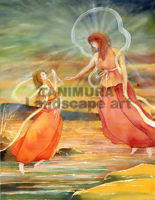 水彩画 天鈿女命 アメノウズメ と天照 アマテラス 谷村勲のブログ 水彩画 天鈿女命 アメノウズメ と天照 アマテラス 谷村勲のブログ