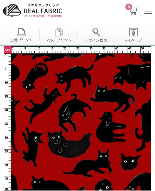 黒猫模様のファブリック キムラトモミの絵と版画 制作ノート