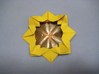 夏の花ひまわりの花のおりがみ プリントしてみました 創作折り紙の折り方
