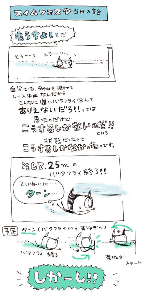 水泳の話 個人メドレーの続き お久し振りです マンガ家高橋陽子の 頑張りましたねタカハシさん