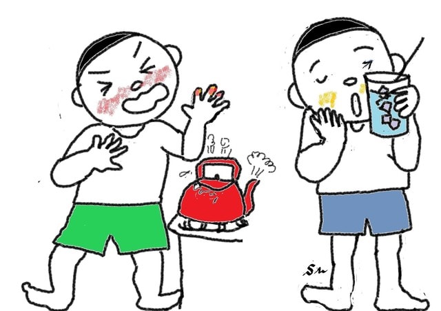 イ形容詞 ８課 熱い 冷たい スーザンの日本語教育 手描きイラスト