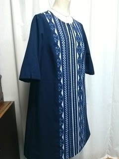 久留米絣でアッパッパーワンピース 工房 十一椿 Toi Tsubaki