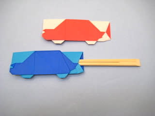 車の箸袋おりがみ 創作折り紙の折り方
