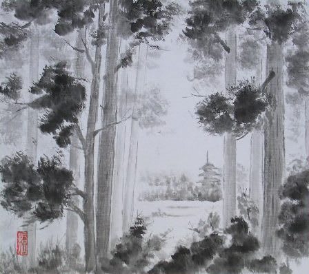 慶泉 水墨画 森の風景 慶泉 水墨画 森の風景 慶泉 水墨画 森の風景 Summer Landscape