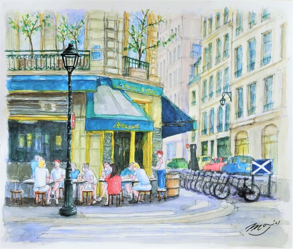 通販激安】 パリの街角 トワイライト風景 絵画 油絵 模写 | flora