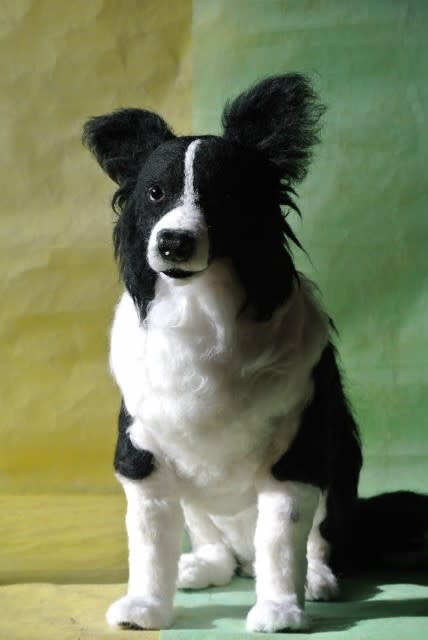 羊毛フェルト犬　ボーダーコリー7.0センチ Border Collie\" The process of making with wool felt - YouTube