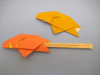 干支 いのしし の箸袋おりがみ4 創作折り紙の折り方