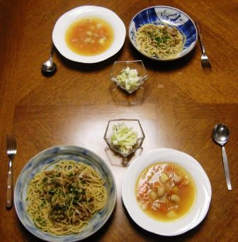 納豆とシーチキンのパスタ - ちらり~ん日記