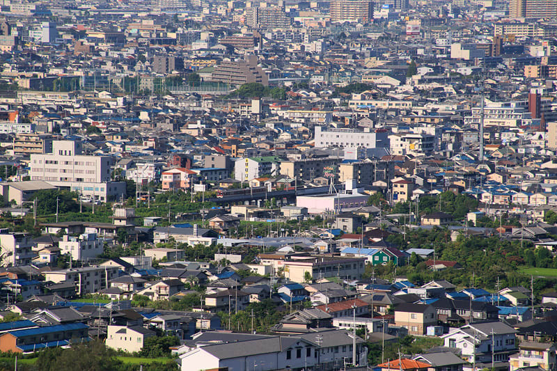 近鉄信貴線,服部川駅,河内山本駅,俯瞰撮影