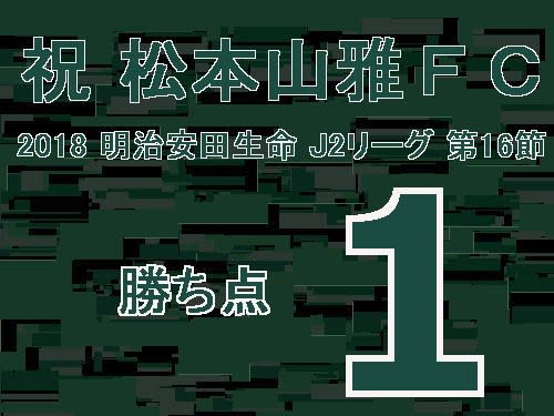祝　松本山雅FC　2018 明治安田生命 J2リーグ 第16節　勝ち点1