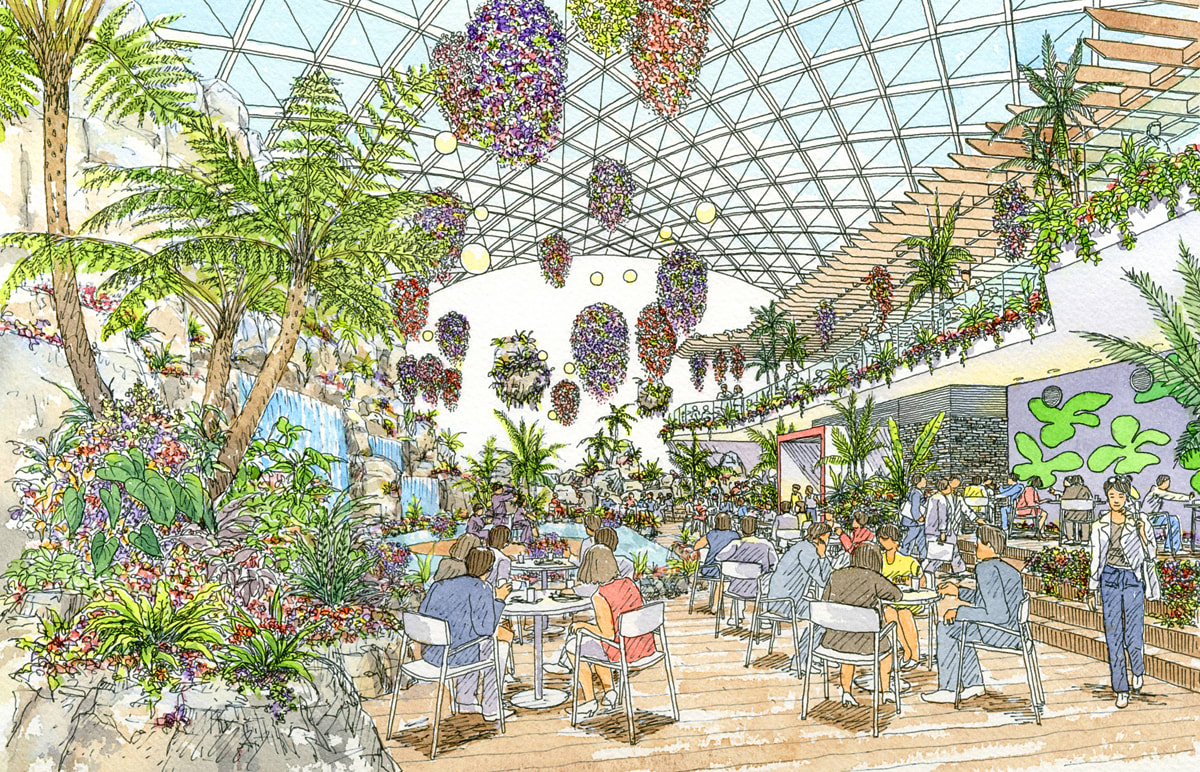 温室ガーデンカフェのデザインイラスト Uchipa Com 日記