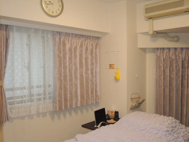 寝室 ピンク遮光カーテン 施工例 インテリア イハラのスタッフブログ 国立窓掛屋婦人