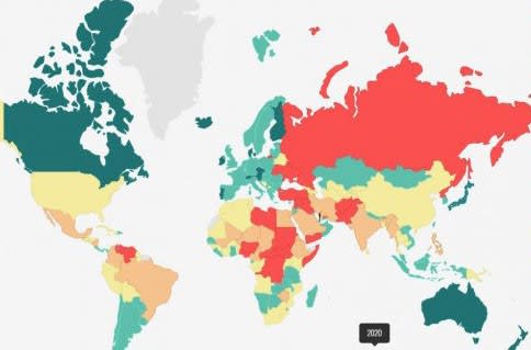 中東は湾岸の小国以外ほとんど世界100位以下 世界平和指数 上 石油と中東