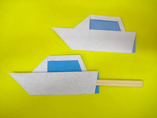 遊覧船の箸袋おりがみ 創作折り紙の折り方