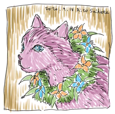 年9月18日猫イラストipad描き Ibispaint Applepencil Ipad使用 さいはてりとのギャラリー