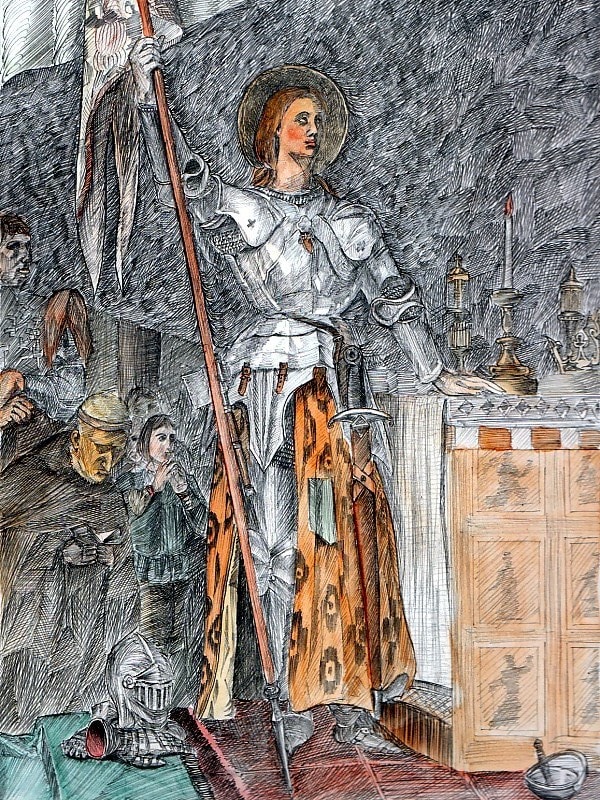 アングル『シャルル７世の戴冠式のジャンヌ・ダルク』模写 - Ｄrawing