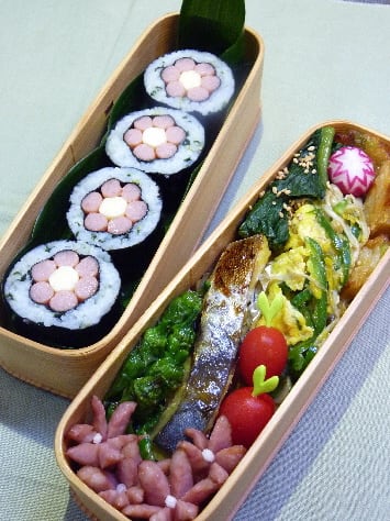 ポークビッツ海苔巻き弁当 今日も いただきます