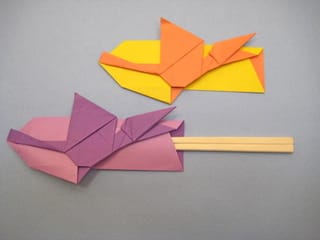 ランフォリンクス 恐竜 の箸袋おりがみ 創作折り紙の折り方