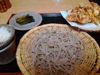野菜かき揚げとざる蕎麦