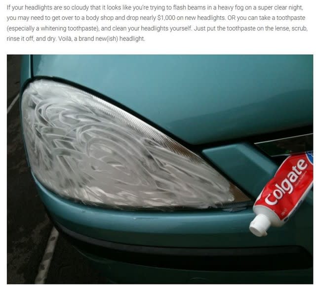 車のヘッドライトの曇りをとる方法 歯を白くする歯磨き粉を使用 世界の国からこんにちは