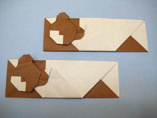 クマの箸袋おりがみ 創作折り紙の折り方