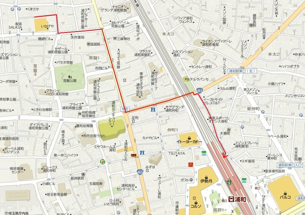 浦和区常盤から浦和駅アトレ北口まで 咲いた万歩 浦和区常盤から浦和駅アトレ北口まで 咲いた万歩