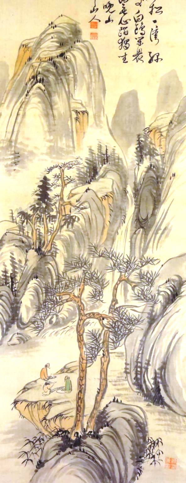 浅絳観瀑山水図 藤本鉄石筆 その2 - 夜噺骨董談義 浅絳観瀑山水図 藤本鉄石筆 その2 - 夜噺骨董談義