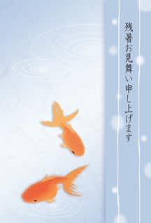 残暑見舞い,金魚