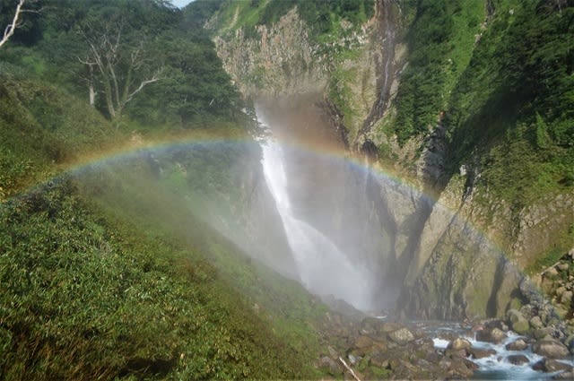 称名滝 と虹のアーチ 落差日本一350mの滝 ワンダースター 航星記
