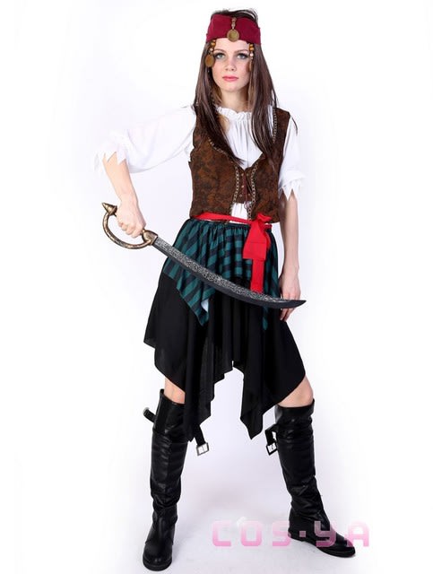 仮面舞踏会衣装COS 海賊風 ジャックキャプテン服装 カリブ海女海賊服 