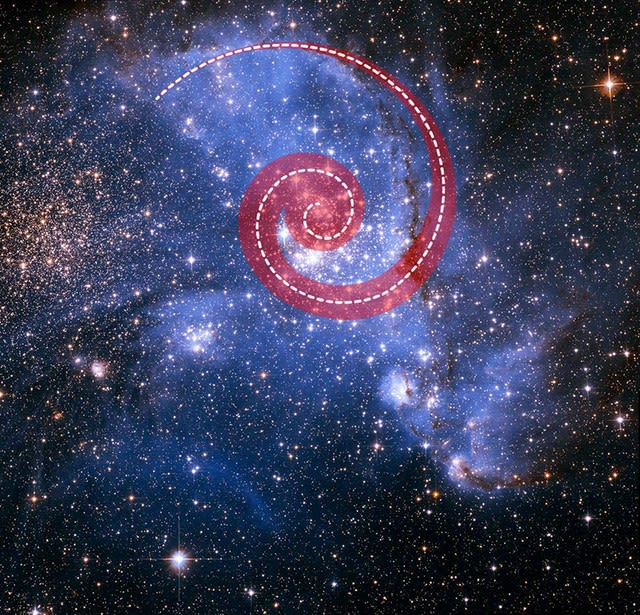 小マゼラン雲にある大質量星団“NGC 346”。赤い渦巻きは星とガスが中心に向かって渦を巻いて運動している様子を示している。（Credit: NASA、ESA、Andi James (STScI)）