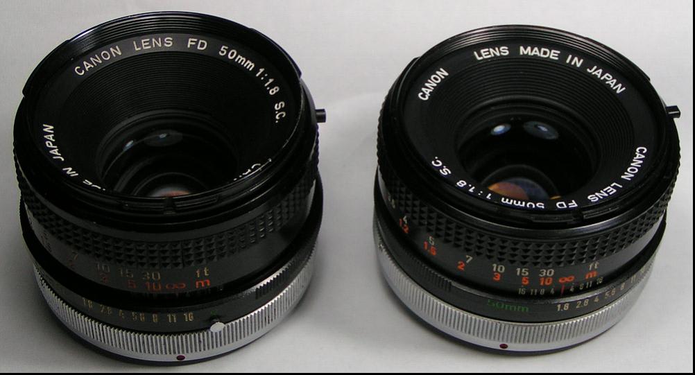 第109沼】CANON FD 50mm F1.8 S.C. の1型と2型（前期、後期 