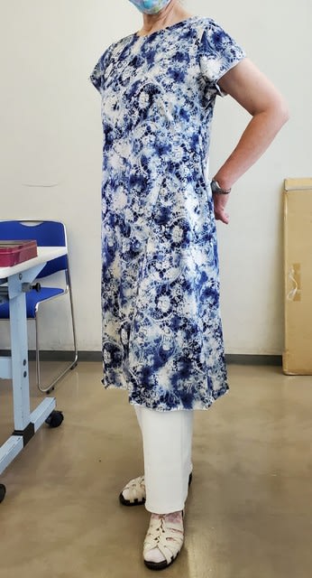 アシメトリー裾のワンピでチュニック（カットソー生徒作品） - TANAKA式カットソー教室ブログ