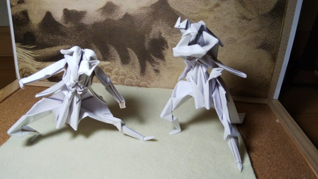折り紙2枚 ペーパークラフト ファイティング 人並みのアクション 可動性を目指して 作る過程も Origami Papercraft Fighting ペーパークラフト 折り紙技術 アマチュア 人生の素人 折師 の記録