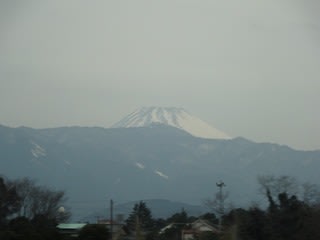 新幹線から富士山が見えました