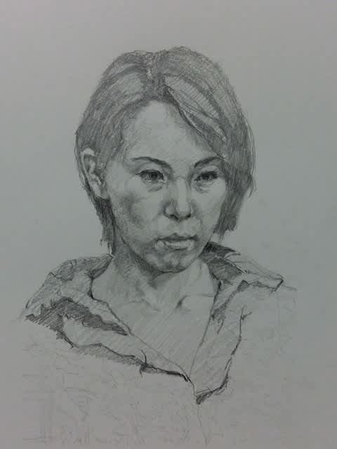 Tさんの顔 斜め左から 絵画指導 菅野公夫のブログ Tさんの顔 斜め左から 絵画指導 菅野公夫のブログ