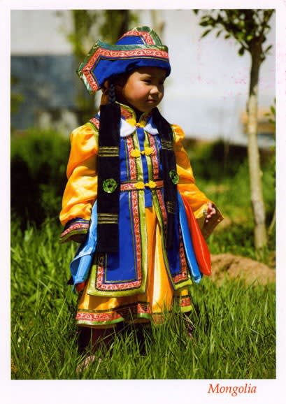 モンゴルの声 民族衣装の子ども ベリカード lとベリカードの楽しみ
