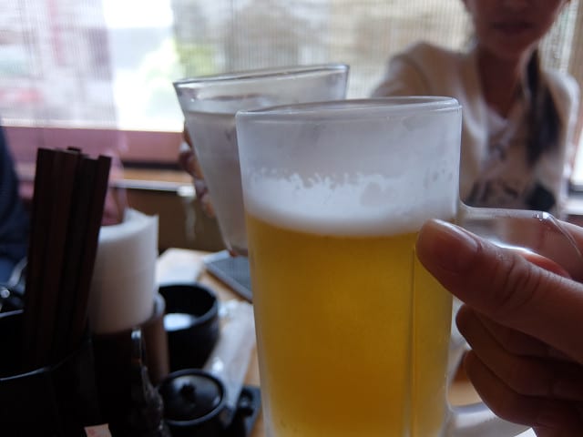 蒸し牡蠣とビール最強 In Ohashi 浜ノミクス